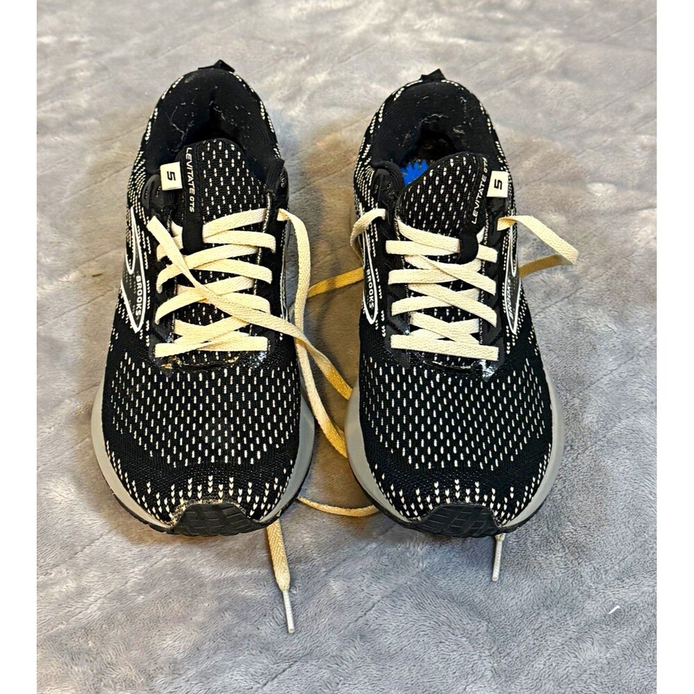 Brooks Levitate GTS Women’s 8 Running Sneaker Lace-Up Low Top Black White Gray